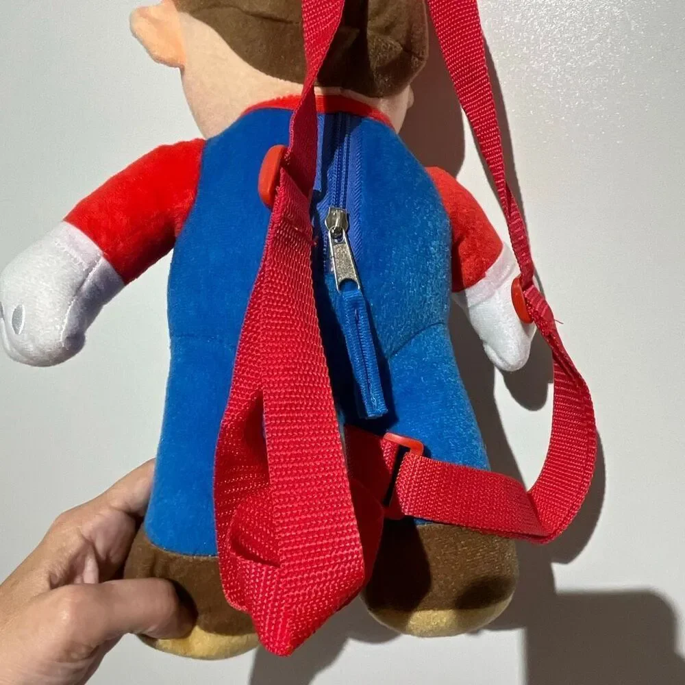 Nintendo Super Mario Plush Backpack Kids Red Blue Adjustable Straps Novelty‎ Bag